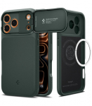 Žalias dėklas Apple iPhone 17 Pro Max telefonui "Spigen Optik Armor MAG Magsafe"