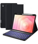 Juodas atverčiamas dėklas + klaviatūra Samsung Galaxy Tab S12 Plus plan&scaron;etei "Tech-Protect SC + Keyboard"