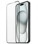 Juodas apsauginis grūdintas stiklas Apple iPhone 15 telefonui "Dux Ducis TG"