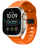 Oranžinė apyrankė Apple Watch 8 / 9 / 10 / 11 / 12 / SE / Ultra (44 / 45 / 46 / 49 mm) laikrodžiui "Tech-Protect Silicone Line"