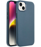 Mėlynas odinis dėklas Apple iPhone 14 Plus telefonui "Leather Mag Cover"