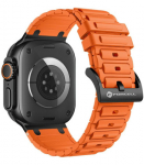 Oranžinė apyrankė Apple Watch (44 / 45 / 46 / 49 mm) laikrodžiams "Forcell Silicone Strap"