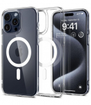 Skaidrus (Baltas) dėklas Apple iPhone 15 Pro telefonui "Spigen Ultra Hybrid MAG Magsafe"