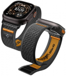 Juoda / oranžinė apyrankė Apple Watch 8 / 9 / 10 / 11 / SE / ULTRA (44 / 45 / 46 / 49 MM) laikrodžiui "Spigen Athlex Air 2"