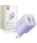 Purpurinis 1xUSB-A + 1xUSB-C PD33W / QC3.0 pakrovėjas "Tech-Protect NCM33W 2-Port"