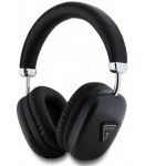 Juodos belaidės ausinės "Guess Saffiano PU Leather Triangle Logo Wireless Headphone"