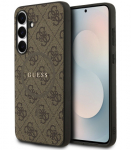 Rudas dėklas Samsung Galaxy S25 FE telefonui "Guess PU Leather 4G Colored Ring MagSafe Case"