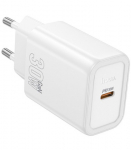Baltas 30W GaN 1xUSB-C pakrovėjas "Hoco N62"