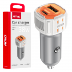 Automobilinis įkroviklis USB-A + USB-C 38W 12/24V