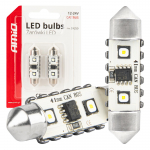 LED lemputės CANBUS 12SMD Festoon C5W 3838 41mm White 12/24V