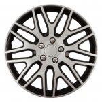Ratų gaubtas (kalpokas) 1 vnt. DAKAR NC R16 silver&black with chrome nuts