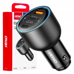 Automobilinis įkroviklis USB C port + USB A  12/24V 95W
