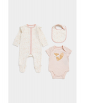 MOTHERCARE &scaron;liaužtinukas ilgomis rankovėmis, smėlinukas trumpomis rankovėmis ir seilinukas, FB429