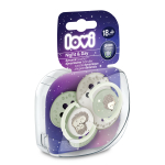 LOVI silikoniniai dinaminiai čiulptukai  Night&Day Hedgehog, 18M+, 2vnt., 22/931