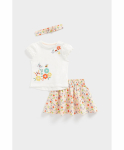 MOTHERCARE mar&scaron;kinėliai trumpomis rankovėmis, sijonas ir galvos juosta, EA544