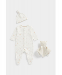 MOTHERCARE &scaron;liaužtinukas ilgomis rankovėmis, kepurė ir migdukas, EB663