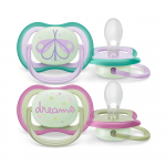 PHILIPS AVENT čiulptukai Ultra Air Night, 0-6 mėn., 2vnt., girls, SCF376/19