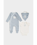 MOTHERCARE &scaron;liaužtinukas ilgomis rankovėmis, smėlinukas trumpomis rankovėmis ir seilinukas, CB783