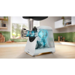 Bosch MFWS420W Serie 4 MultiPower mėsmalė, 1900 W variklio bloko galia, 2,5 kg/min., 2 greičiai + reversas, balta