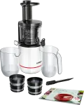 Bosch MESM500W VitaExtract lėtaeigė sulčiaspaudė, 150 W, 55 aps./min., 2 filtrai, balta / juoda