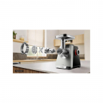 Bosch MFWS835M Serie 8 MultiPower mėsmalė su vaisių ir daržovių sulčiaspaude, 2500 W, nerūdijančio plieno