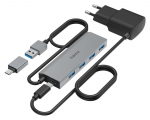HAMA USB Hub, 4 Ports, USB 3.2