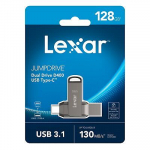 Lexar JumpDrive 128GB Dual Drive D400 Type-C/Type-C & Type-A,up to 130MB/s read (USB 3.1)