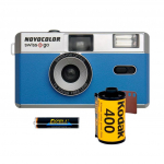 Novocolor Swiss+Go 35mm juostinis fotoaparatas (mėlynas)