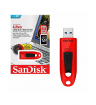 SanDisk atm. raktas USB3.0 64GB Drive Ultra Red