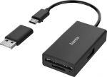 HAMA HUB 2.0 USB-A+ micro-usb +kortelių skaitytuvas (200125)