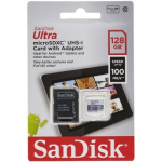 SanDisk atm. korta microSDXC 128GB Ultra 100MB/s su adap.