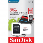 SanDisk atm. korta microSDXC 64GB Ultra 100MB/s su adapt.