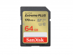 SanDisk atm. korta SD 64GB SDXC Extreme Plus 170MB/s V30