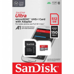 SanDisk atm. korta microSDXC 512GB Ultra + adap.
