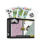 Copag Elite Poker Regular Index 2 plastikinių kortų kaladžių rinkinys (burgundi&scaron;ka ir žalia)