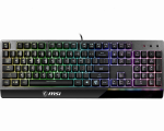 MSI Vigor GK30 Gaming Keyboard, US Layout, Wired, Black MSI Vigor GK30 Gaming keyboard Mechanical-like plunger switches for a crisp typing experience, Stunning RGB lighting effects in 6 areas, Increased stability with Gaming Base, Water repellent key ...