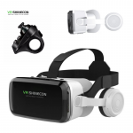 Virtualios realybės 3D akiniai VR Shinecon G04BS su Bluetooth ausinėmis, valdymo mygtukais ir pakraunamu R1 pulteliu