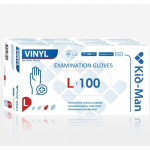 Vinilinės baltos pir&scaron;tinės Kid-Man L 100 vnt
