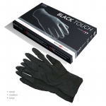 Juodos lateksinės pir&scaron;tinės Hercules Sagemann Black Touch 10 Gloves L dydis 10 vnt.