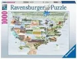 Ravensburger dėlionė &bdquo;JAV žemėlapis: nuo jūros iki jūros&ldquo;, 1000 det.