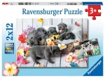 Ravensburger 2 dėlionės &bdquo;Mieli pūkuočiai&ldquo;, 2&times;12 det., nuo 3 m.