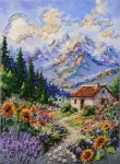 Karoliukų siuvinėjimo rinkinys &bdquo;Takas į svajonę&ldquo;, gamtos peizažas 22x33 cm