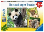 Ravensburger 3 dėlionės &bdquo;Panda, liūtas ir tigras&ldquo;, 3&times;49 det., nuo 5 m.