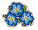Deimantinės mozaikos suvenyras Blue Pansies WW161
