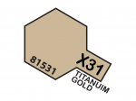Tamiya X-31 Titano auksas akriliniai dažai, 10 ml