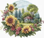 Siuvinėjimo kryželiu rinkinys &bdquo;Saulėta diena&ldquo; 24&times;20,5 cm