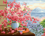 Tapybos pagal skaičius rinkinys: Sakura Bouquet 40x50 cm B072