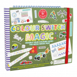 Spalvinimo knygelė su magi&scaron;kais flomasteriais &bdquo;Ma&scaron;inos&ldquo; &ndash; Floss & Rock, 20 lapų, lipdukai, 3+ vaikams