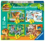 Ravensburger 4 dėlionės &bdquo;Jurassic World Explorers&ldquo;, 12&ndash;24 det., nuo 3 m.