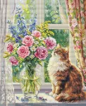Siuvinėjimo kryželiu rinkinys &bdquo;Jauki popietė&ldquo; 21,5&times;28 cm